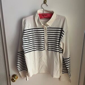 Striped Cream and Black Women's Top